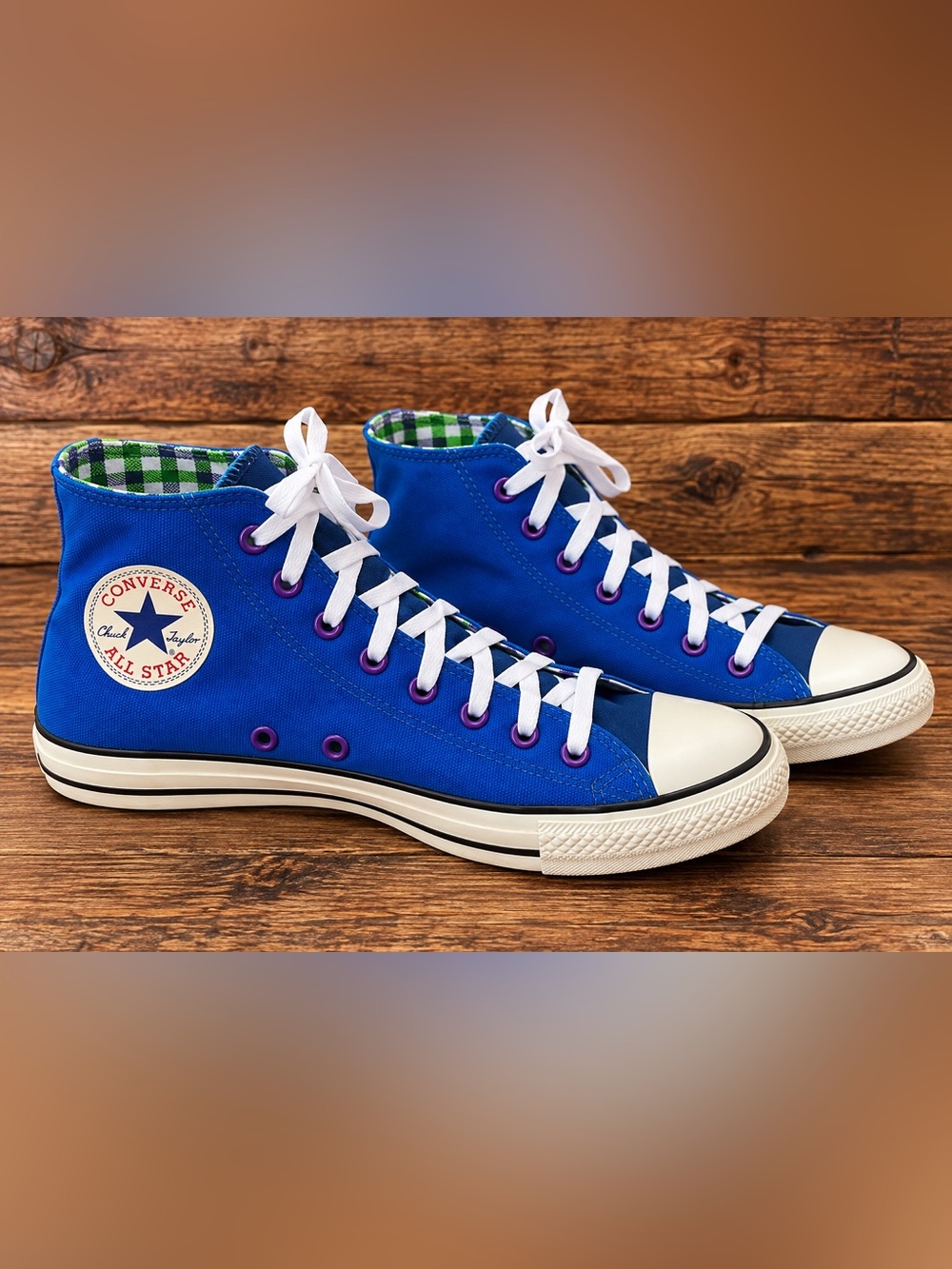 Converse Chuck Taylor All Star High Top – 8.5 Rare & eye-catching ! 💙💜💚